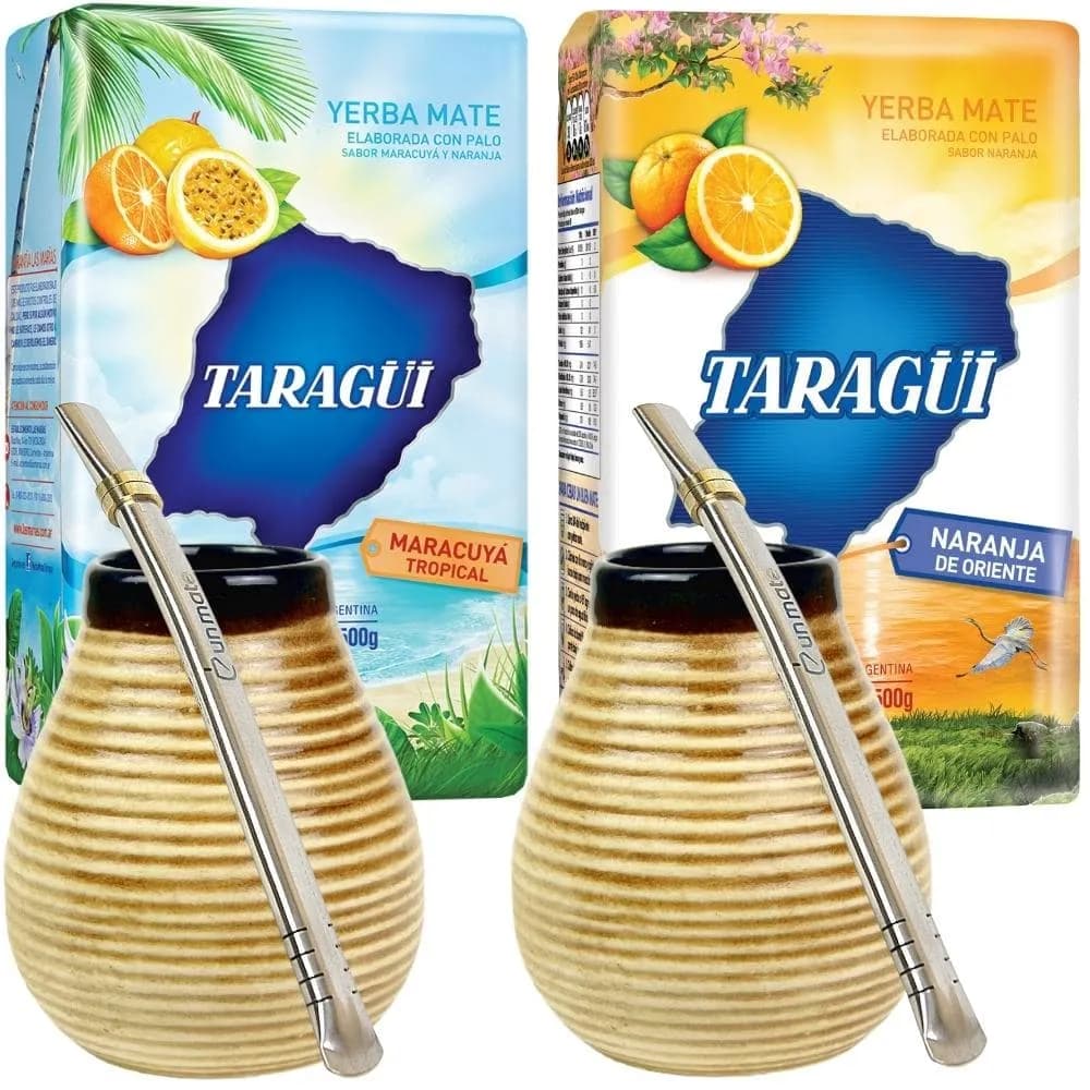 Yerba mate tropical set for couple