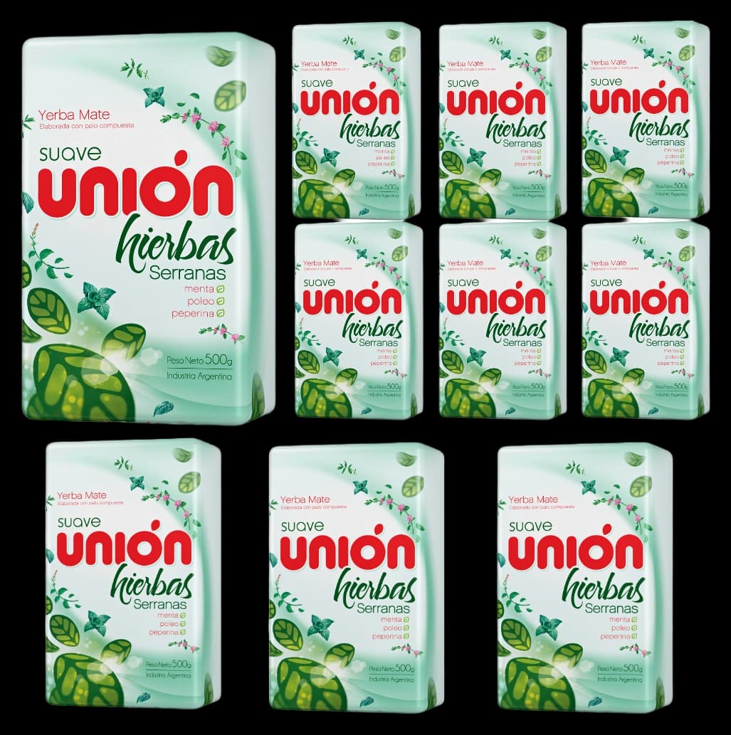 Yerba Mate Union Hierbas Serranas 5kg set (10 x 500g)